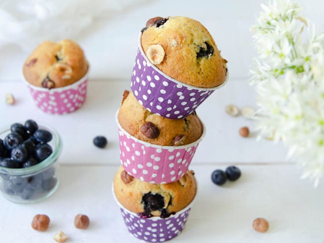 Muffins myrtilles noisettes