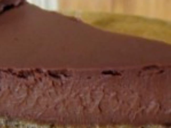 Tarte miroir 100% chocolat à la ganache très fondante