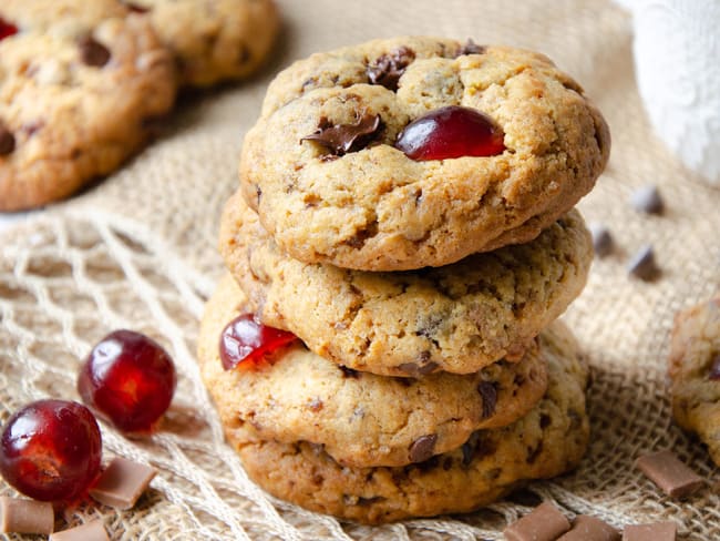 Cookies cerises caramel chocolat