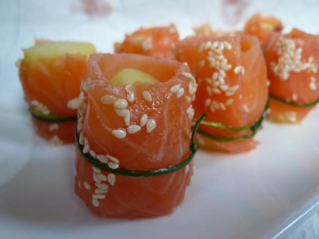 Sushis de pommes de terre au saumon