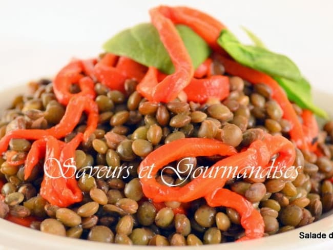 Salade de lentilles aux poivrons rouges