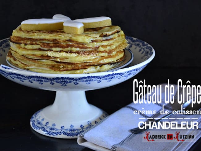 Gâteau de crêpes à la crème de calissons maison