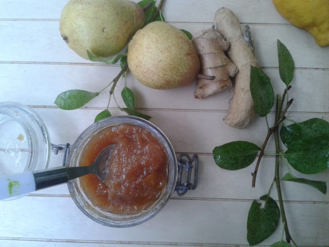 Confiture de poires au miel d’acacia et au gingembre