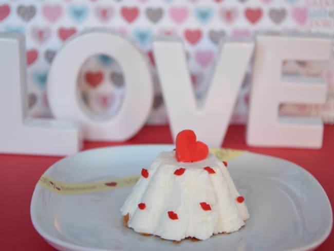 Crémeux rose et litchis pour la saint-valentin