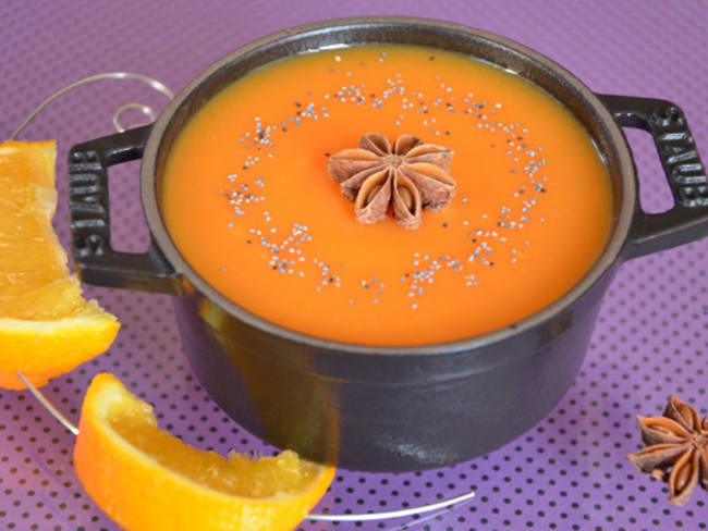 Soupe citrouille orange anis étoilé pour Halloween