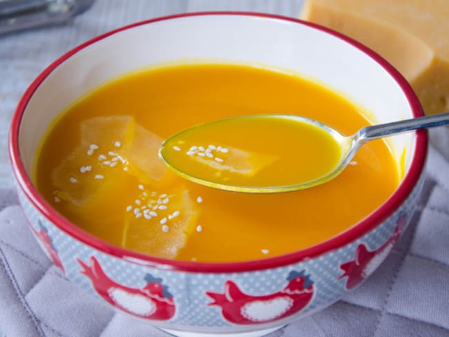 Soupe de potimarron au cheddar