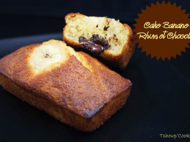 Cake bananes, rhum et chocolat