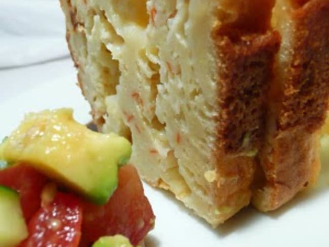 Cake au surimi et tomates confites et sa verrine de tartare d'avocat