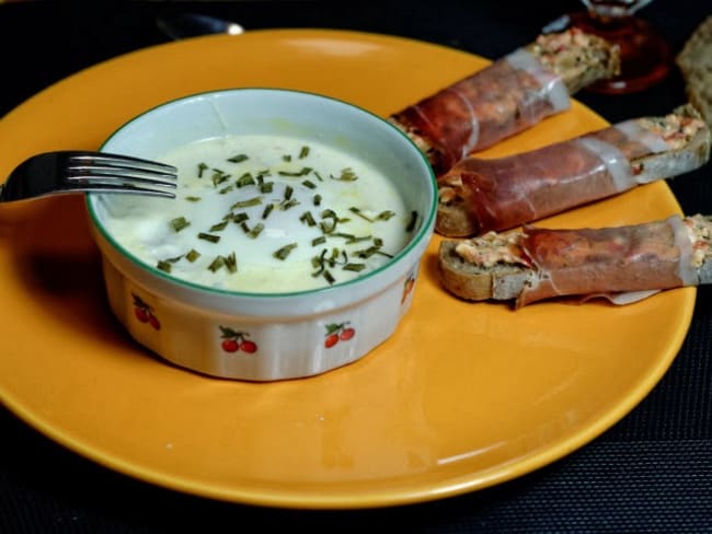 Oeufs cocotte au potiron et trois fromages