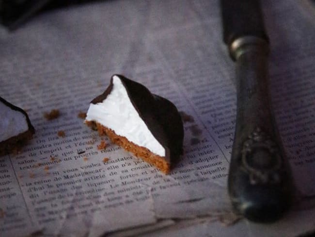 Bouchées guimauve meringue à la fleur d’oranger enrobées de chocolat, Speculoos