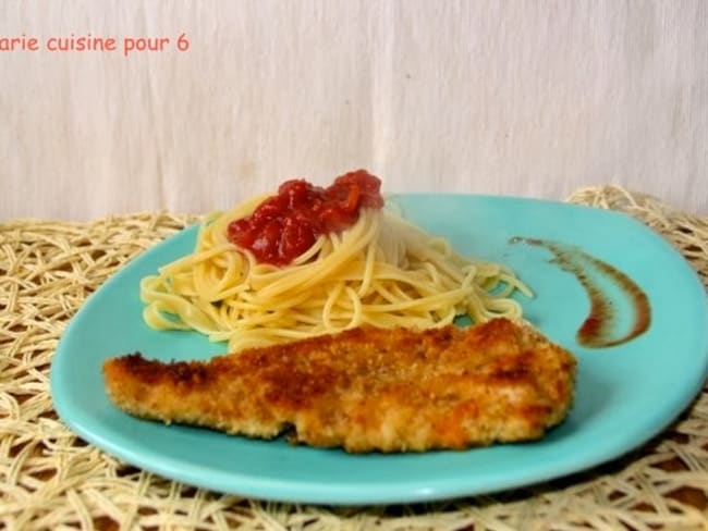 Escalopes panées au riz soufflé sauce tomate express