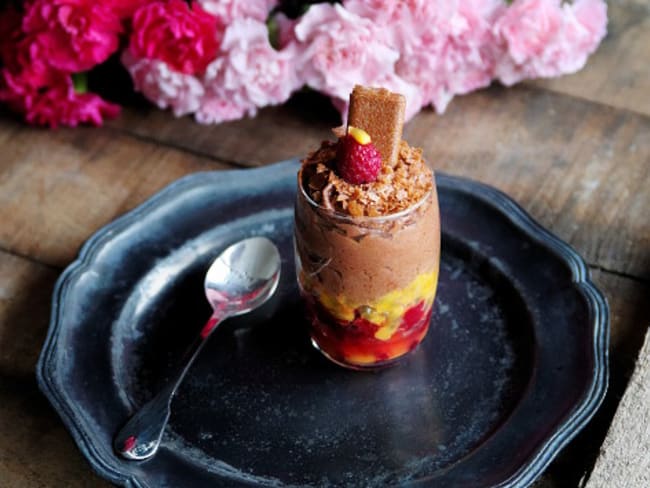 Trio de verrines au chocolat pour la Saint Valentin