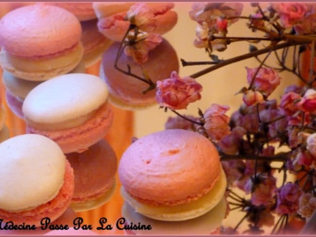 Macarons bicolores à la rose