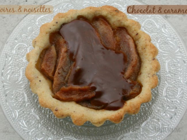 Tarte aux poires et caramel au chocolat