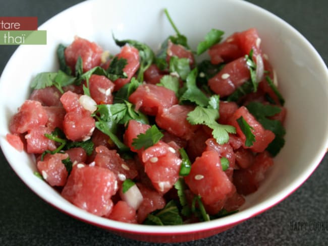 Tartare de boeuf au gingembre d'inspiration thaï