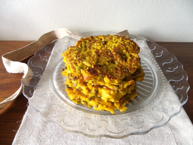 Galettes de potimarron, riz et lentilles vertes