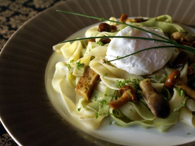 Poelée de champignons sauvage et oeuf poché