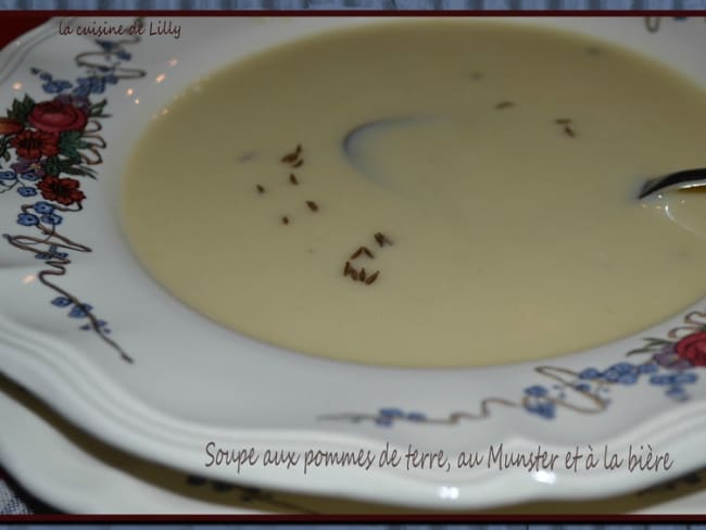 Soupe aux pommes de terre, au Munster et à la bière