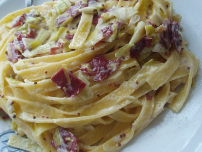 Tagliatelles crémées sauce moutarde