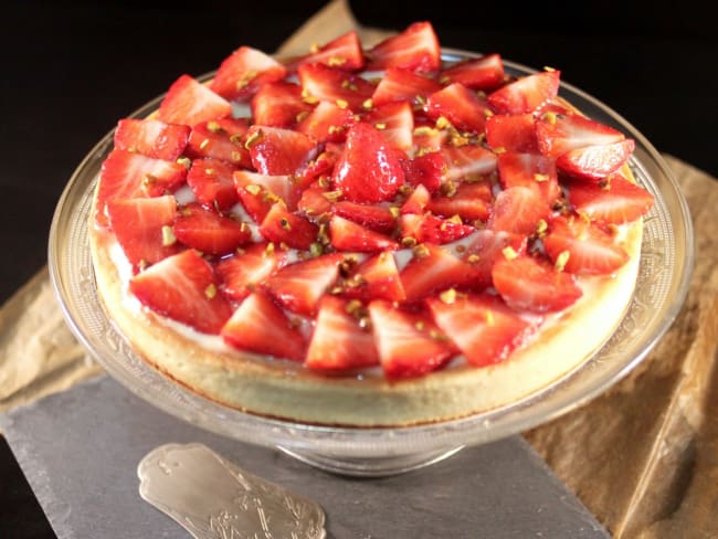 Tarte aux fraises crème d'amandes et pâtissière