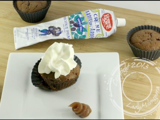 Fondant au chocolat et crème de marrons