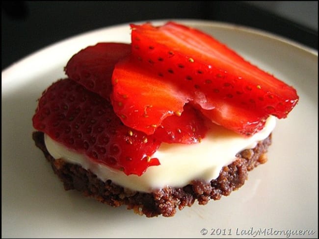 Tartelettes aux fraises sur sablé de Spéculoos