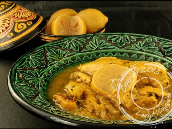 Tajine de poulet au citron confit