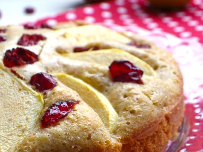 Moelleux à l'épeautre, aux pommes et cranberries