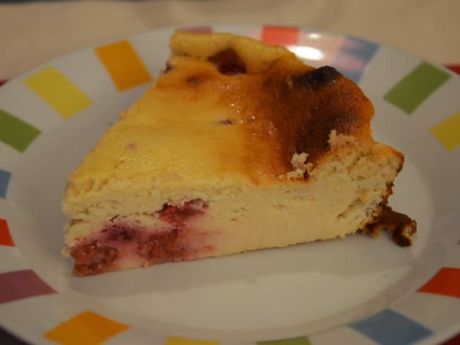 Gâteau au fromage blanc et framboises