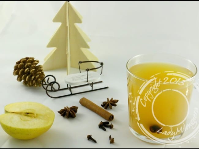 Jus de pomme épicé de Noël (cannelle, badiane, muscade...)