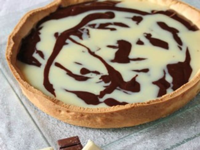 Tarte marbrée amande et chocolat