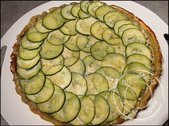 Tatin de courgettes et crème de pignons au miel