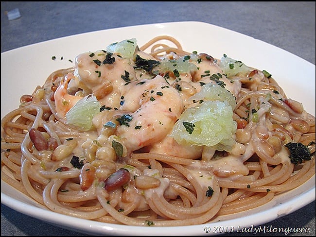 Spaghetti aux gambas et citron vert