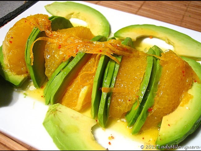 Salade d’avocat et suprêmes d’orange