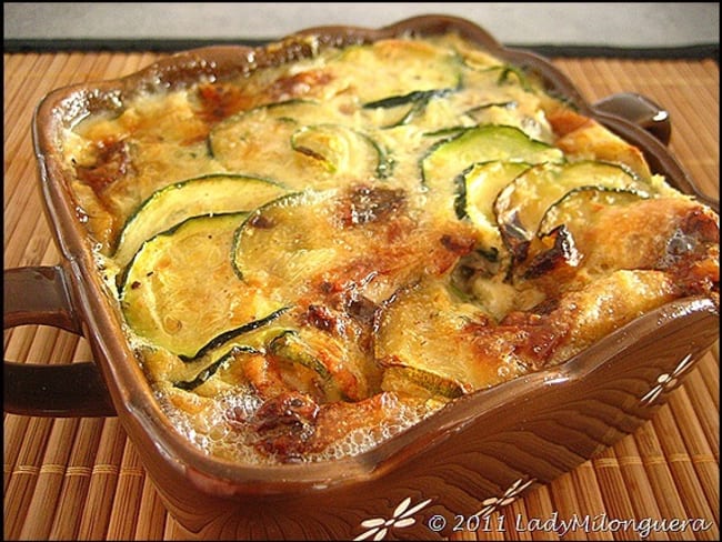 Clafoutis salé de courgettes à la fourme d’Ambert