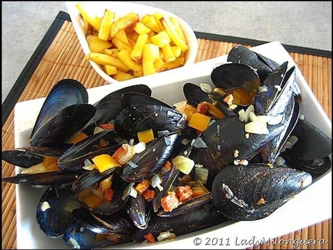 Moules au poivron et chorizo