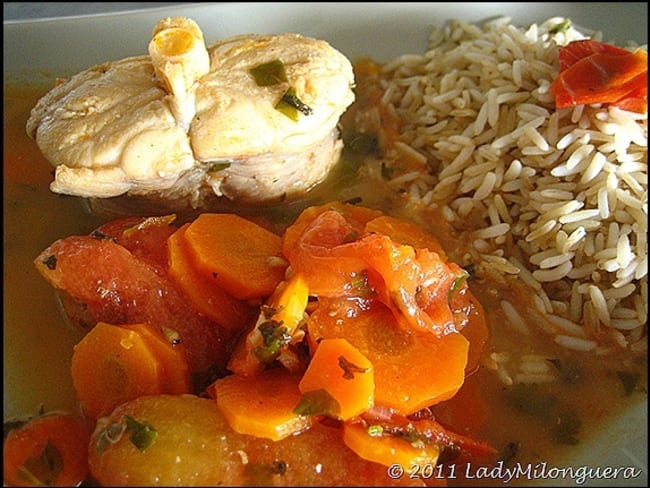 Osso bucco de lotte à la coriandre et basilic