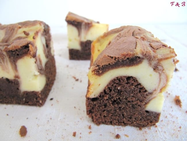 Brownie marbré façon cheesecake