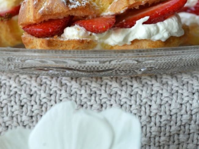 Choux du printemps fraises et chantilly