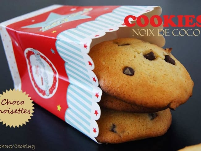 Cookies noix de coco, choco, noisettes