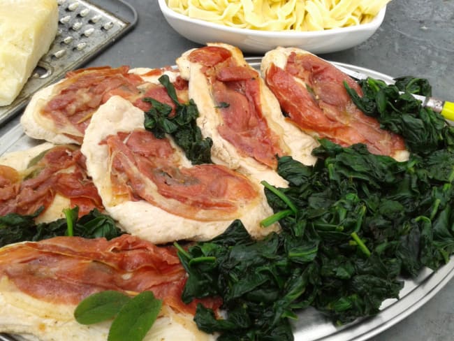 Escalopes façon "Saltimbocca à la romaine"