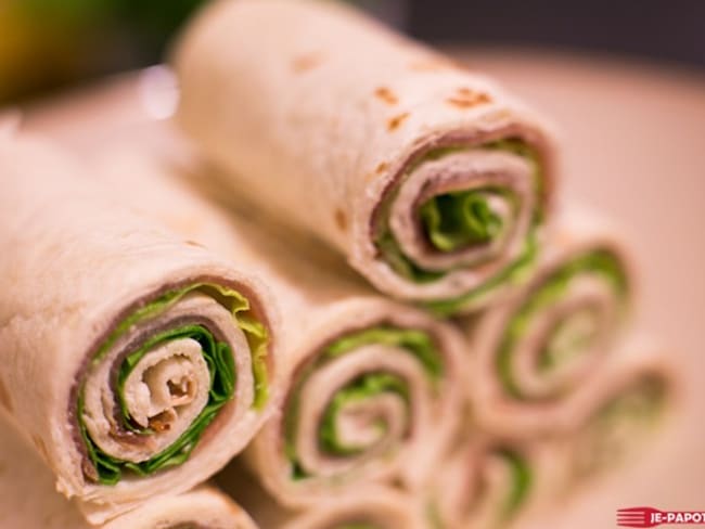 Wraps au jambon cru et fromage frais