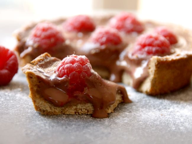 Tarte au chocolat et aux framboises