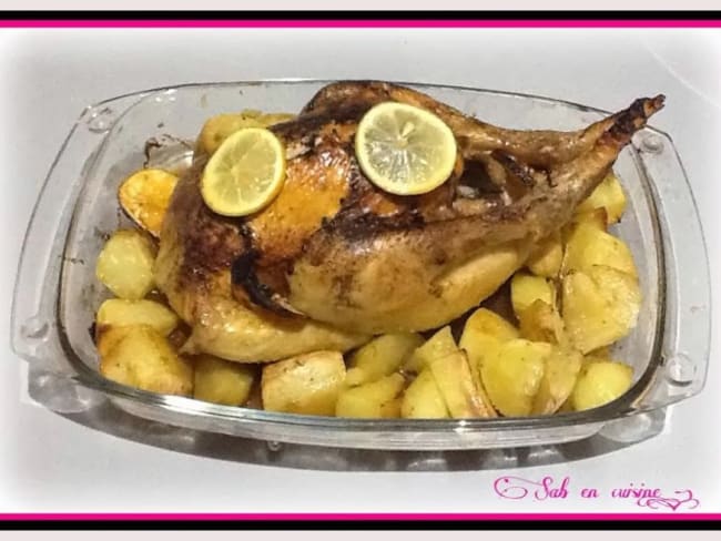 Poulet au citron avec pommes de terre