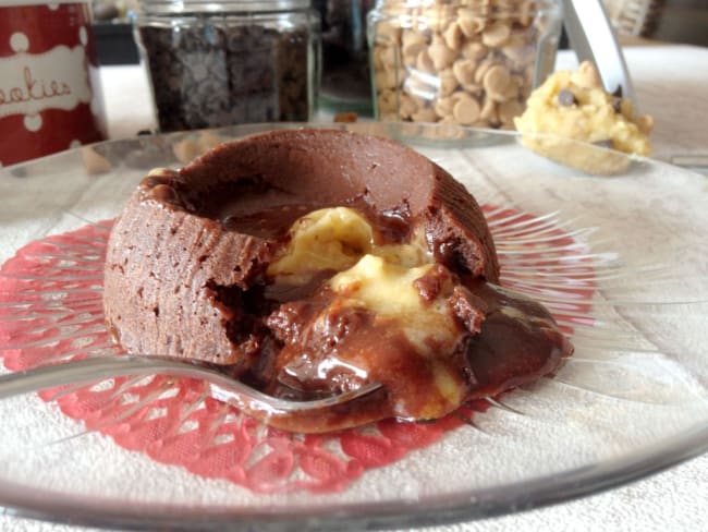 Fondant au chocolat et son coeur coulant au Cookie Dough