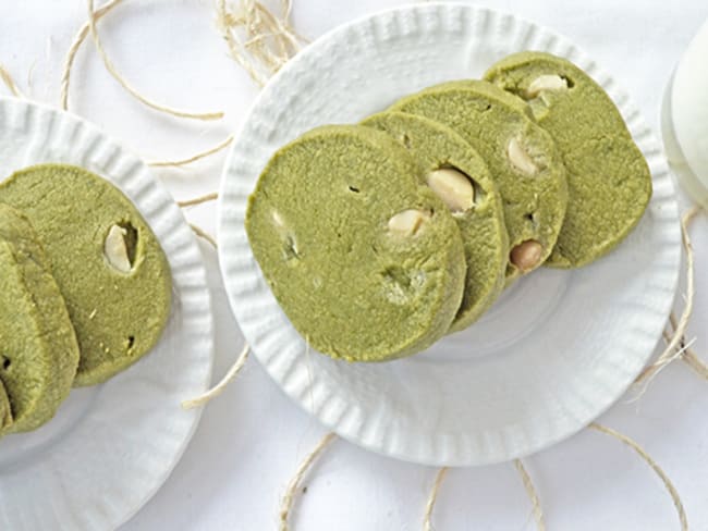 Sablés au Thé Matcha et Chocolat Blanc