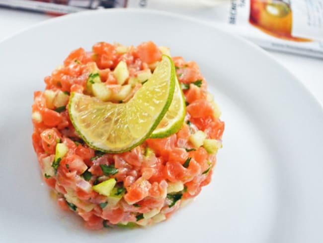 Tartare de Saumon à la Granny Smith, Lime et Coriandre