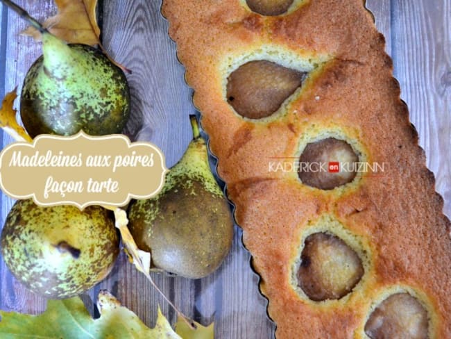 Tarte madeleine aux amandes et poires façon bourdaloue