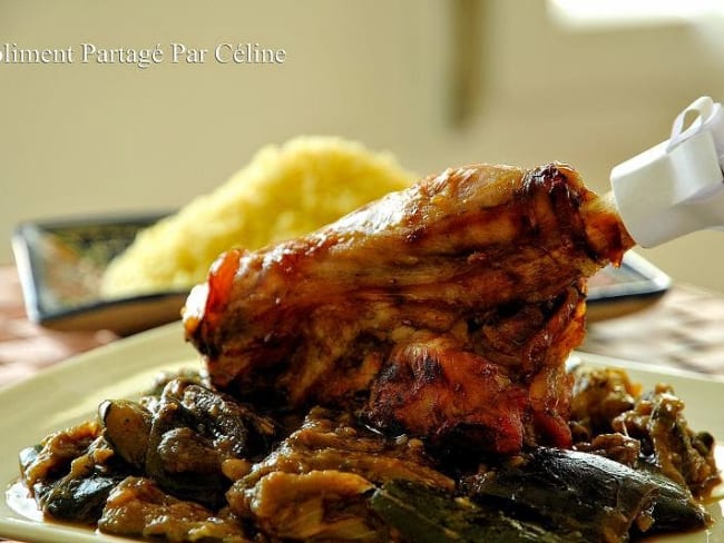 Souris d'agneau confite au miel et petits légumes façon tajine