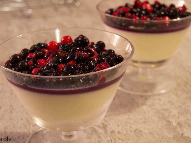 Panna cotta chocolat blanc aux fruits rouges